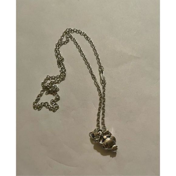 SILVER OWL N PINK SAPPHIRE NECKLACE - Picture 4 of 5